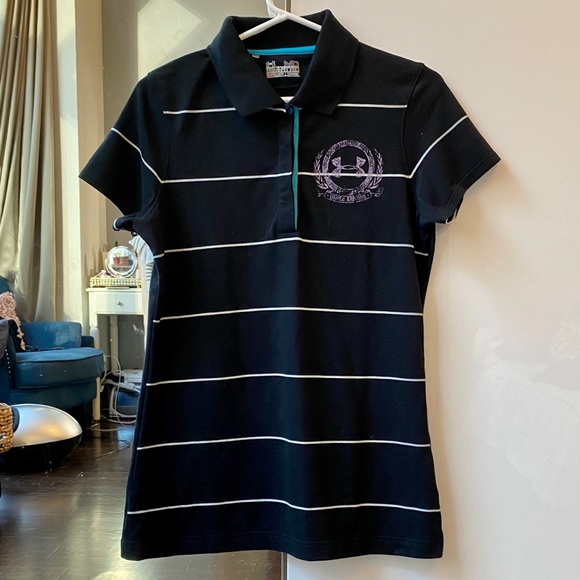 Under armour black polo shirt